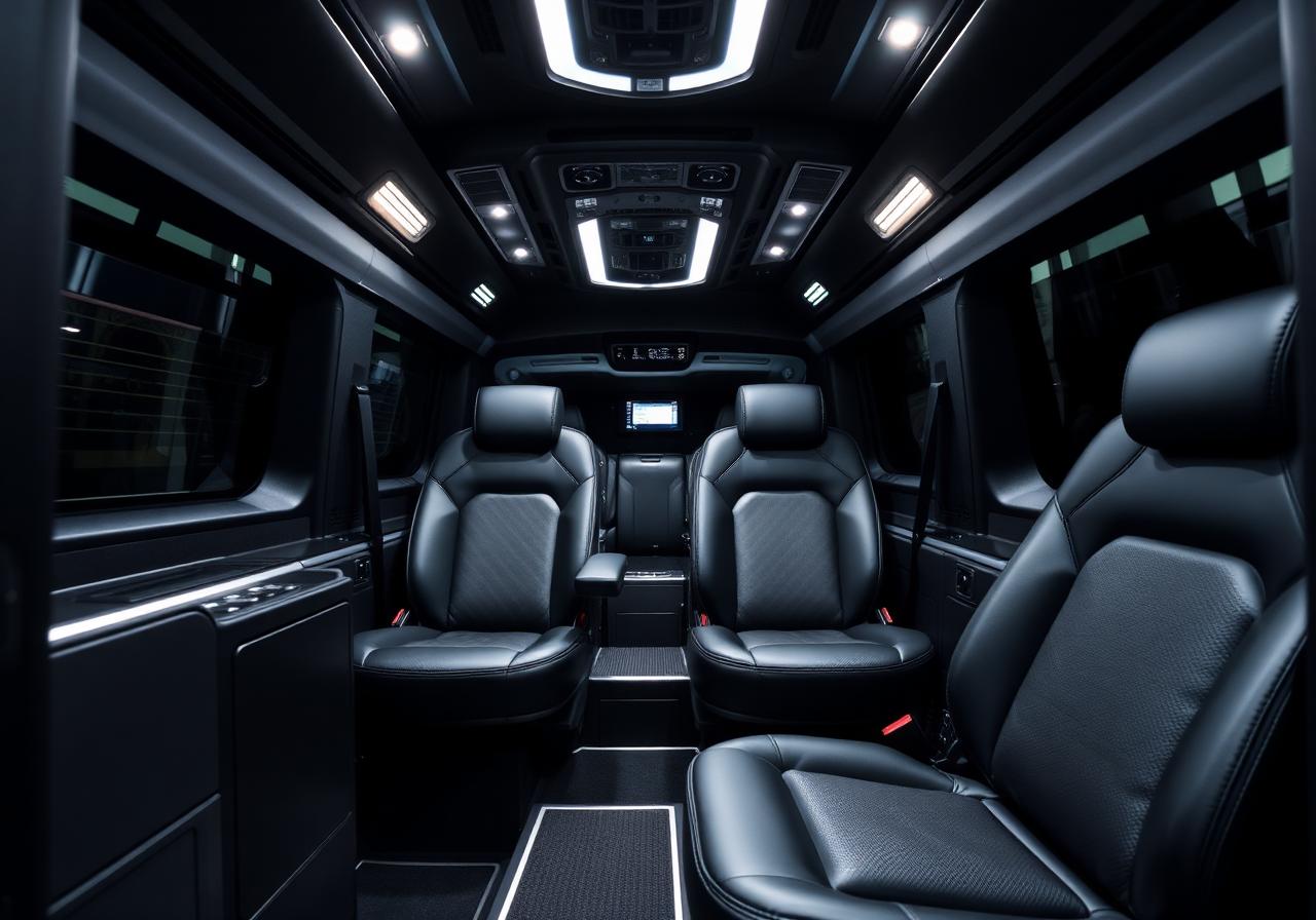 Interior de van ejecutiva premium